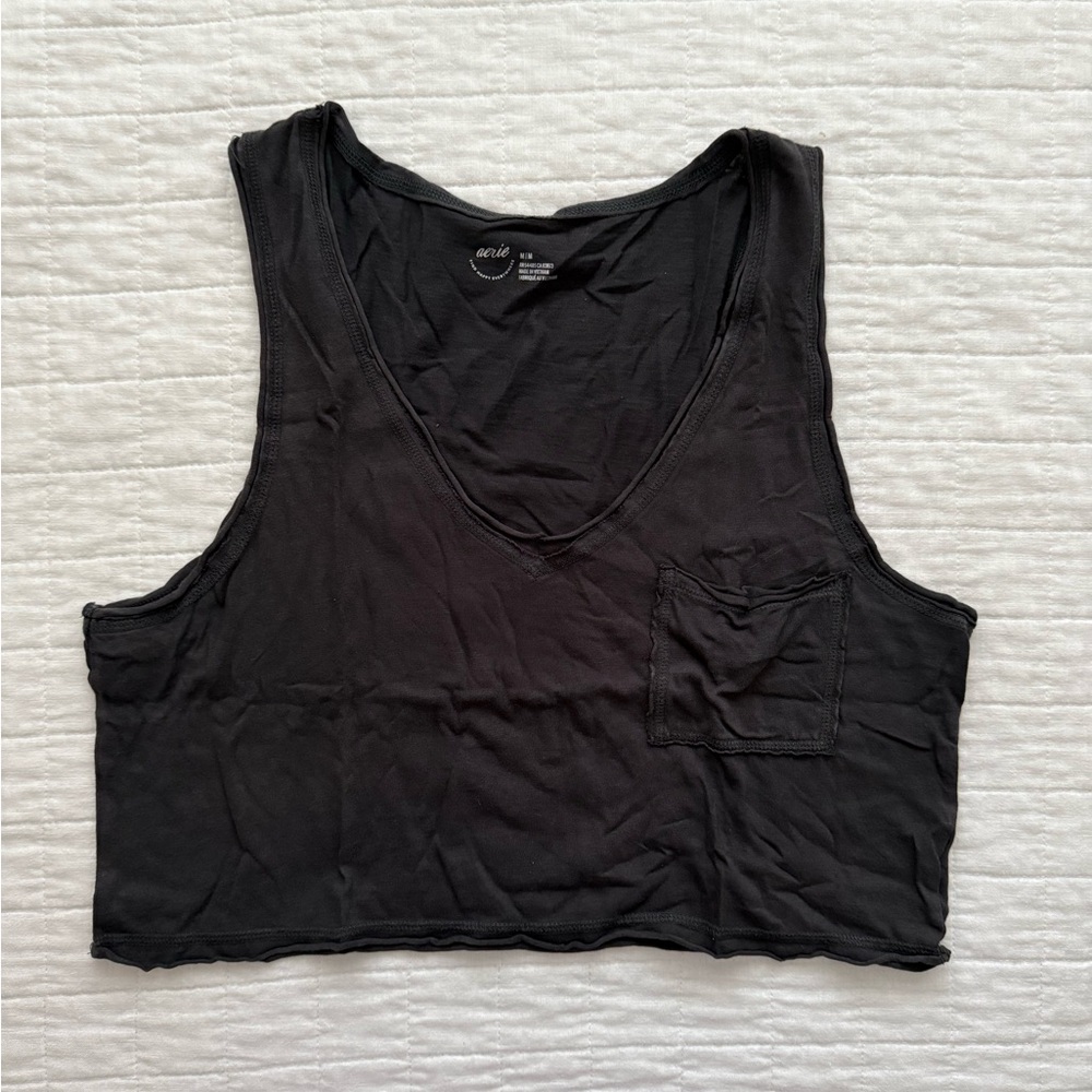 Black Women's Crop Tank Top - Aerie